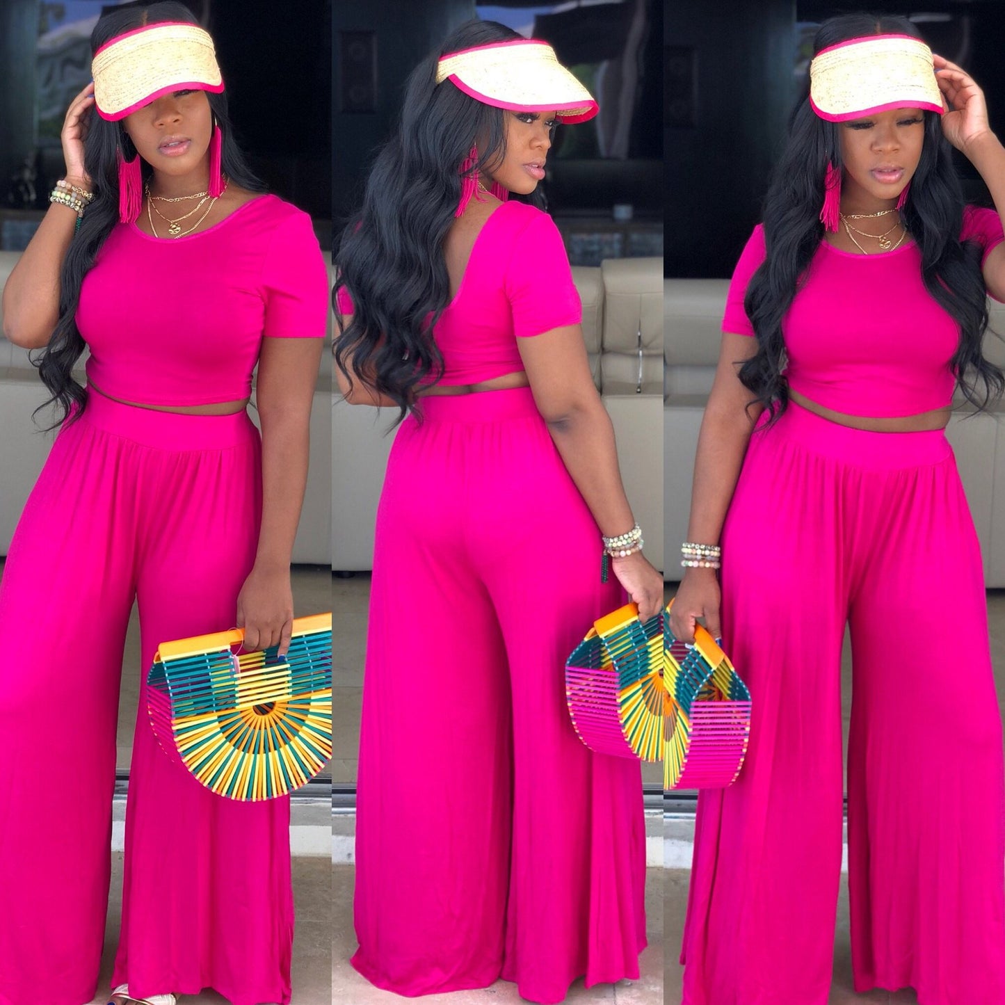 women's casual solid color spandex pants sets