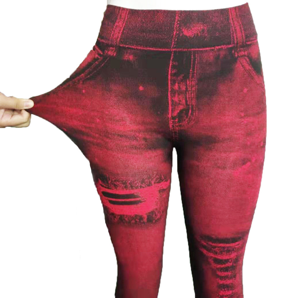 women's daily fashion printing ankle-length printing leggings