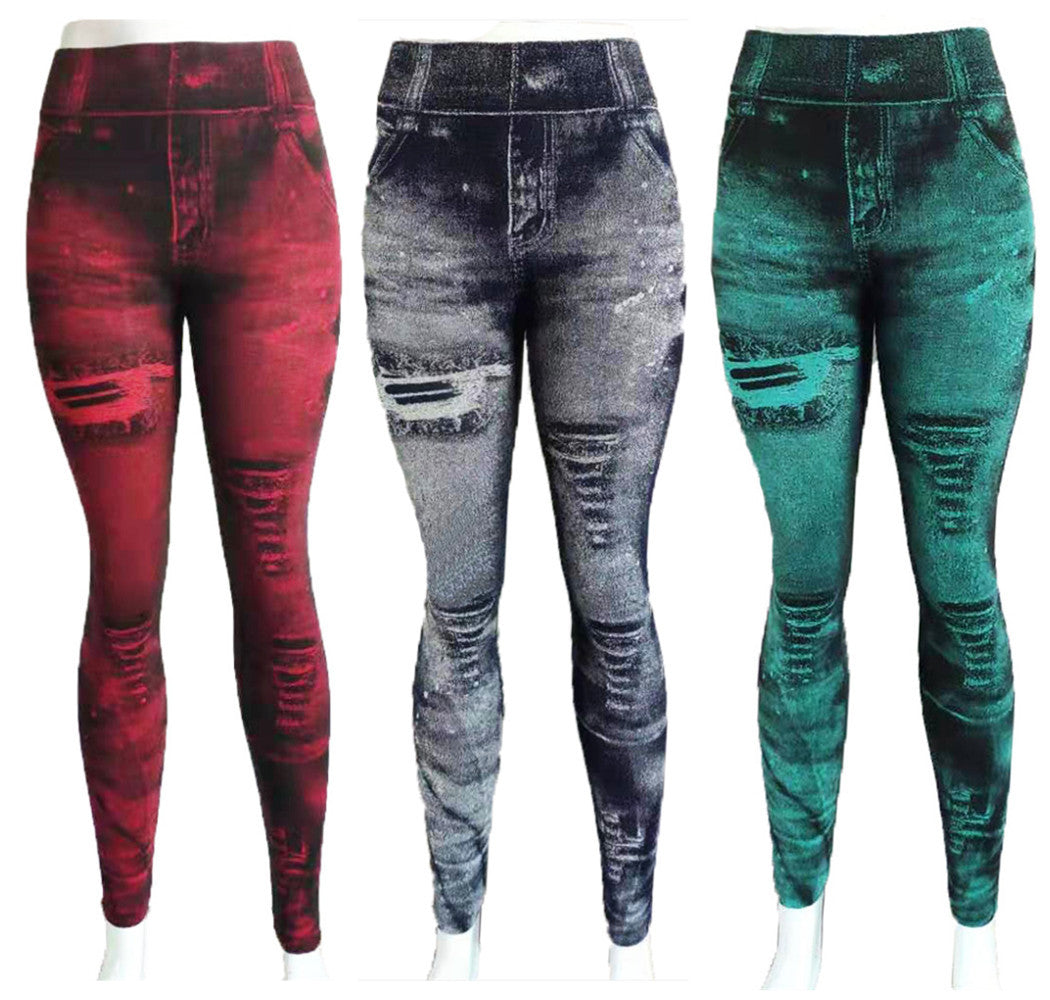 women's daily fashion printing ankle-length printing leggings