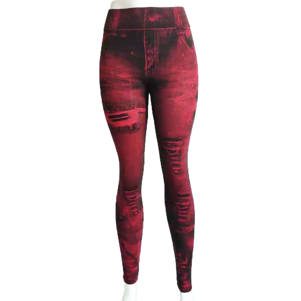 women's daily fashion printing ankle-length printing leggings