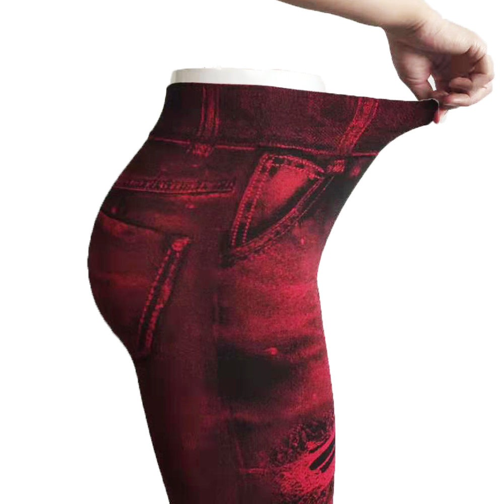 women's daily fashion printing ankle-length printing leggings