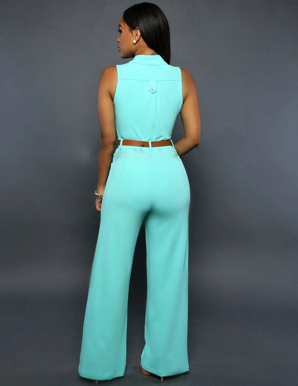 women's daily sexy solid color full length casual pants jumpsuits