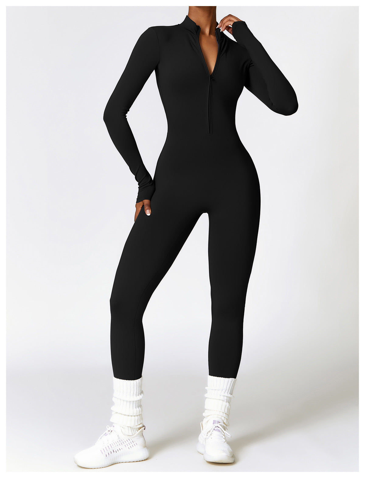 Vacation Simple Style Solid Color Polyester Turtleneck Tracksuit T-shirt Skinny Pants