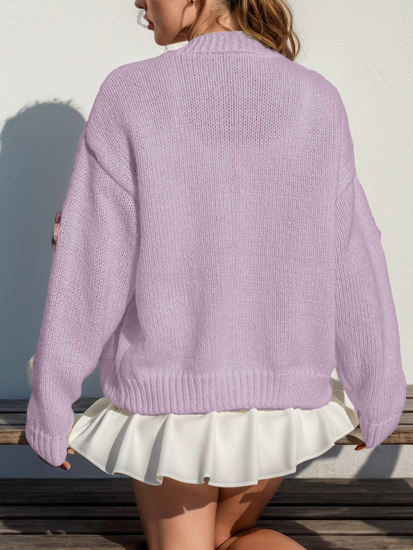 Women's Cardigan Long Sleeve Sweaters & Cardigans Elegant Flower