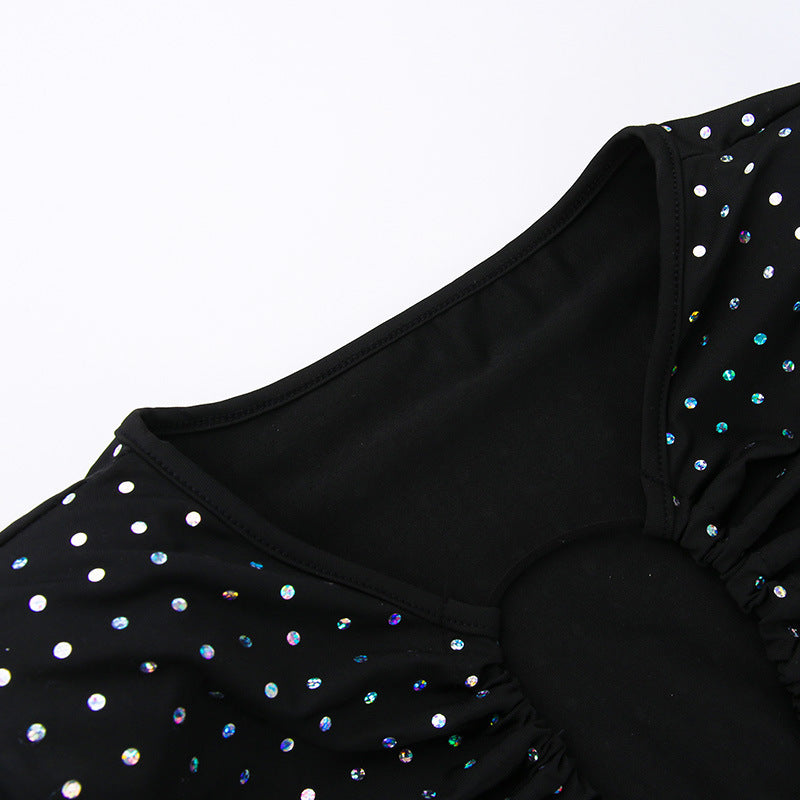 Women's Sheath Dress Sexy Streetwear Collarless Long Sleeve Solid Color Maxi Long Dress Holiday Bar