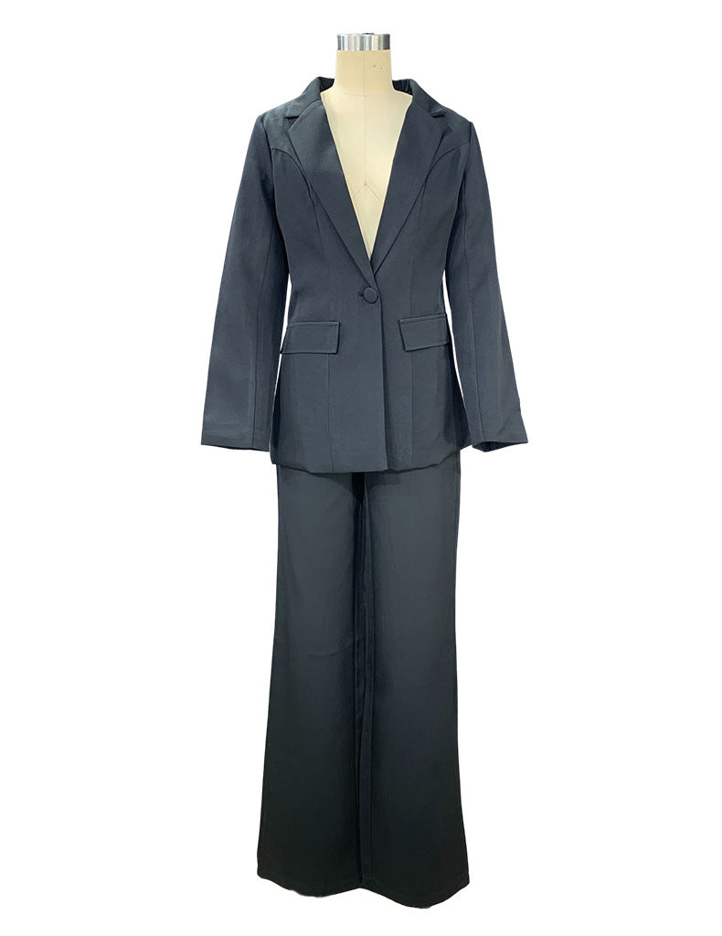 women's elegant solid color polyester blazer suits