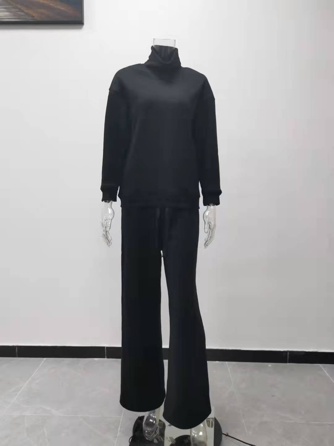 women's casual solid color cotton blend spandex pants sets