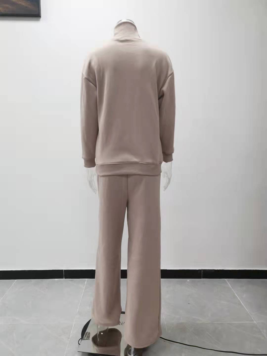 women's casual solid color cotton blend spandex pants sets