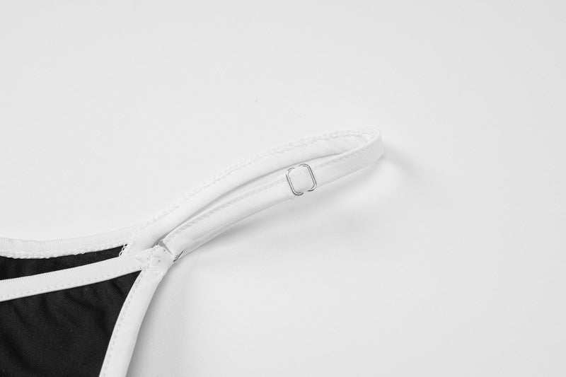 Women's Slit Dress Elegant Sexy V Neck Strap Backless Sleeveless Color Block Midi Dress Holiday Cocktail Party