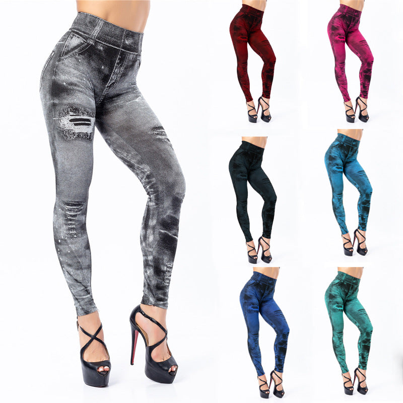 women's daily fashion printing ankle-length printing leggings