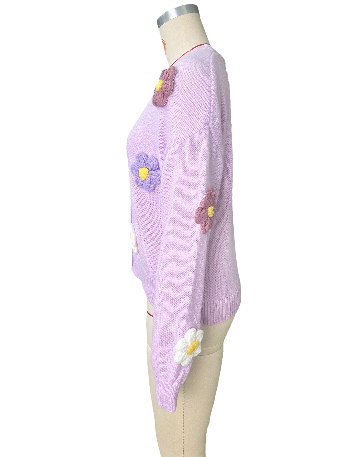 Women's Cardigan Long Sleeve Sweaters & Cardigans Elegant Flower