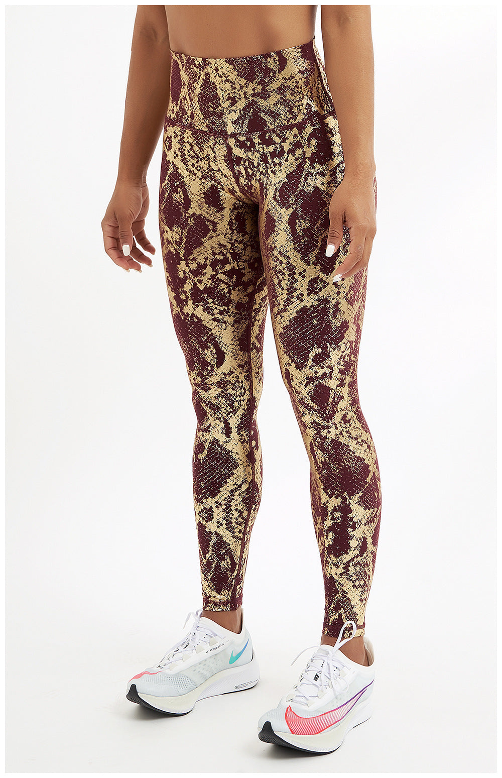 sports snakeskin nylon hemp blend active bottoms leggings