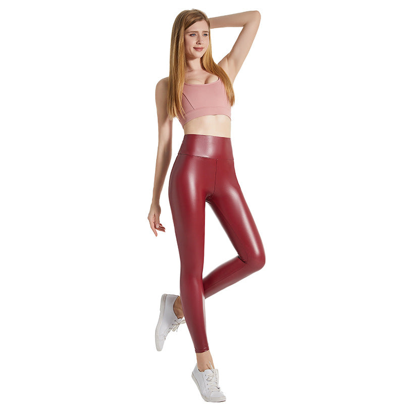 women's street sexy solid color ankle-length leggings