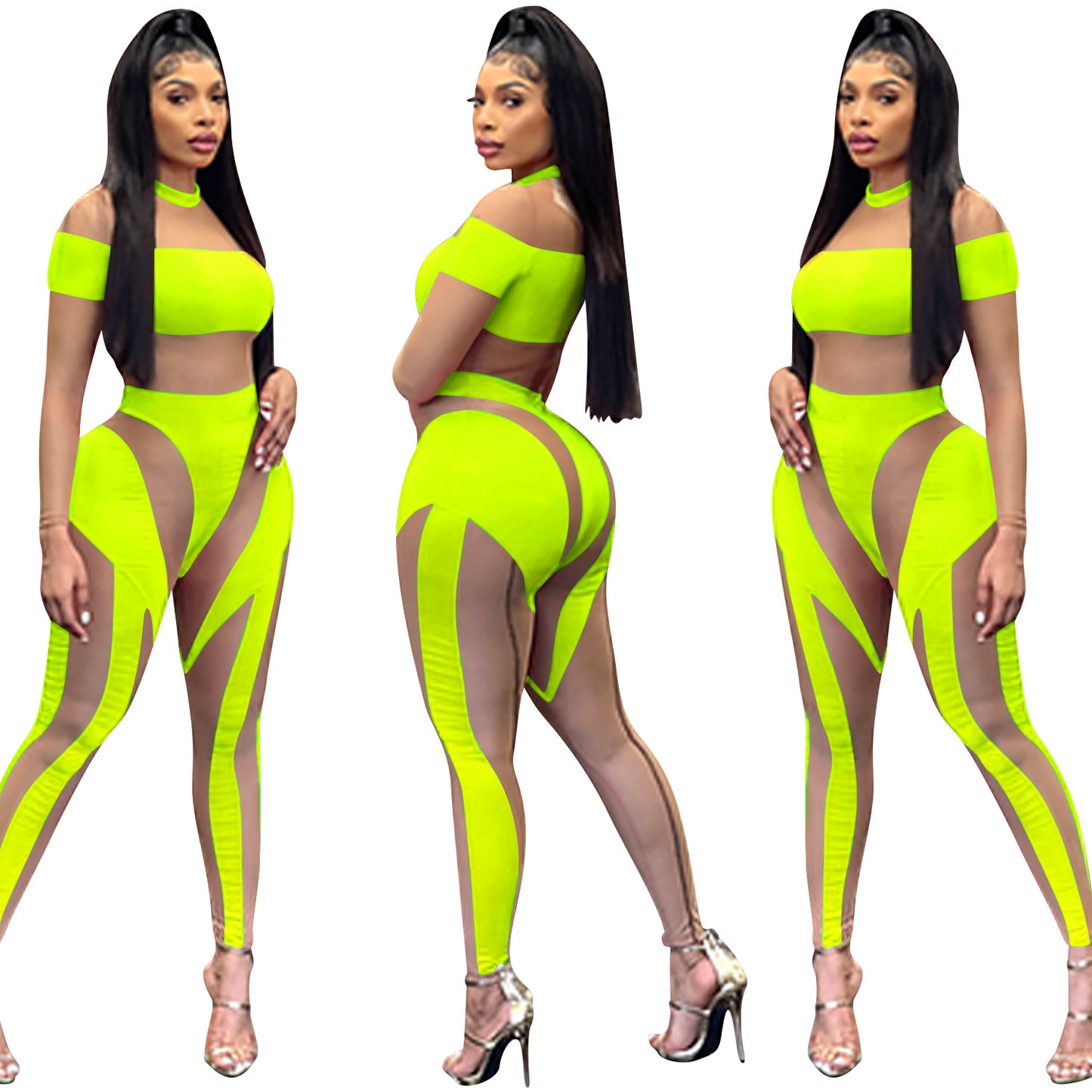 women's holiday party selfie sexy color block full length zipper see-through jumpsuits