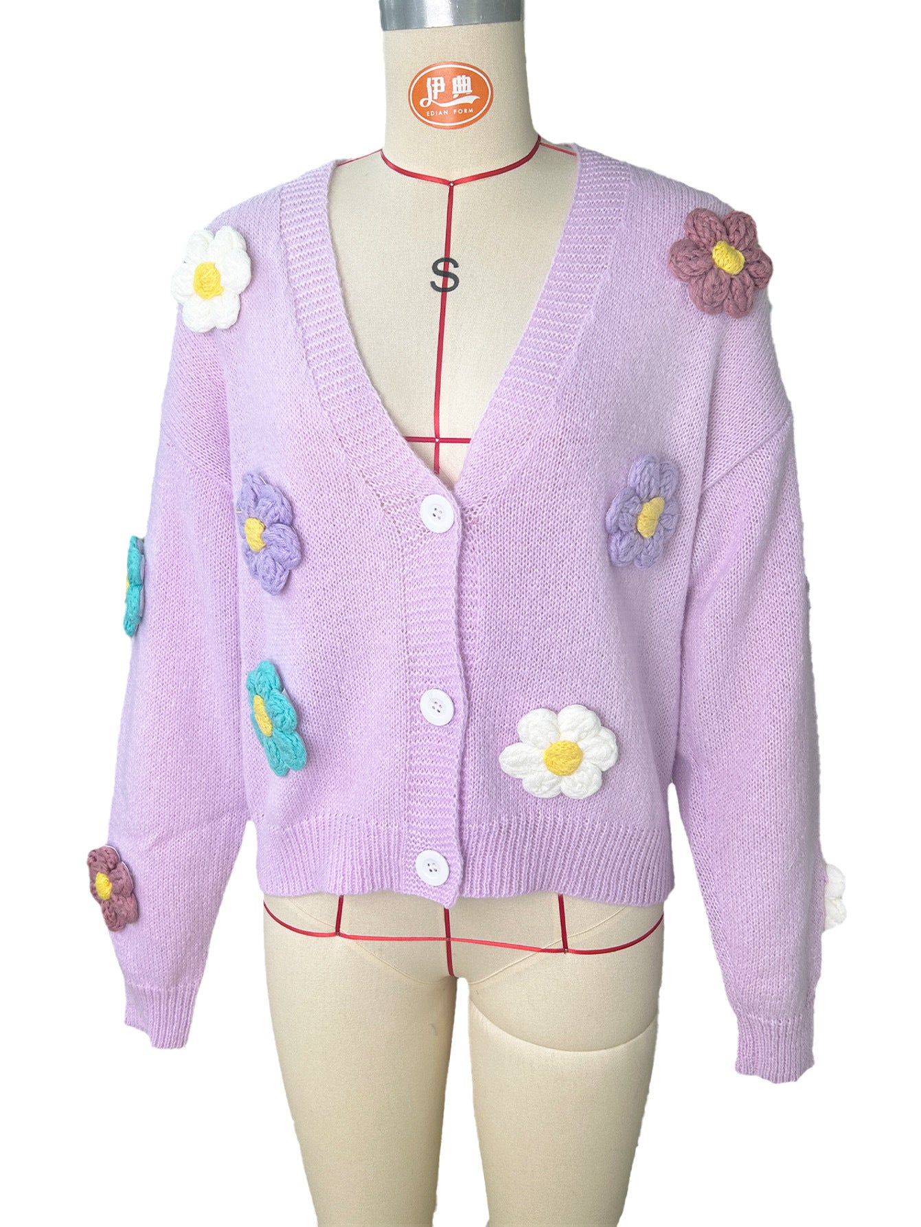 Women's Cardigan Long Sleeve Sweaters & Cardigans Elegant Flower
