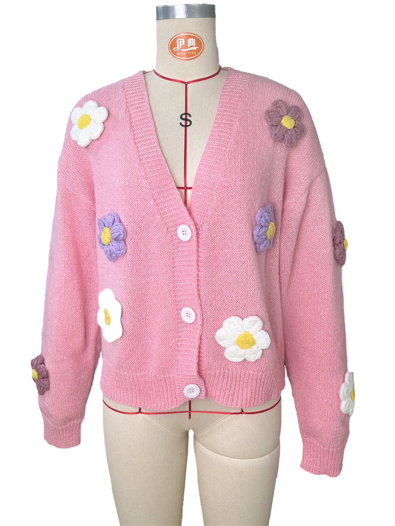 Women's Cardigan Long Sleeve Sweaters & Cardigans Elegant Flower
