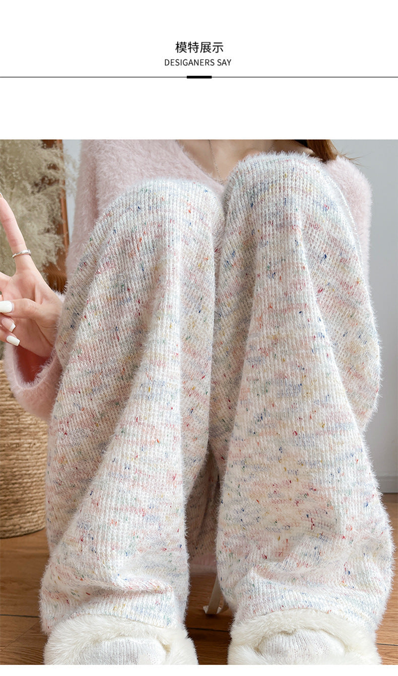 Women's Daily Casual Multicolor Elastic Drawstring Design Casual Pants