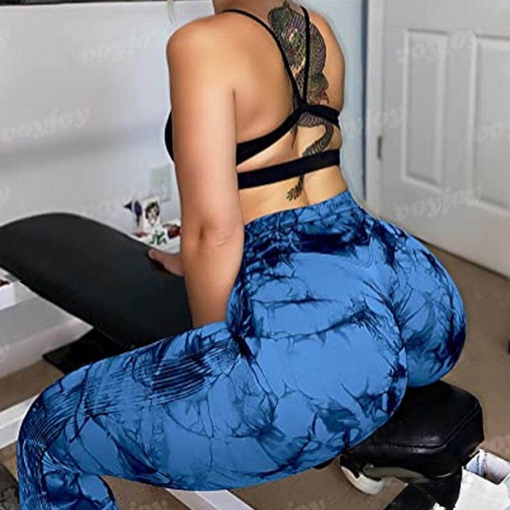 sports tie dye nylon active bottoms leggings