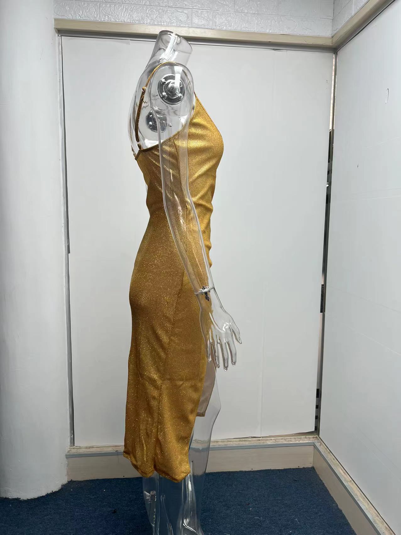 women's pencil skirt fashion v neck patchwork sleeveless solid color midi dress daily