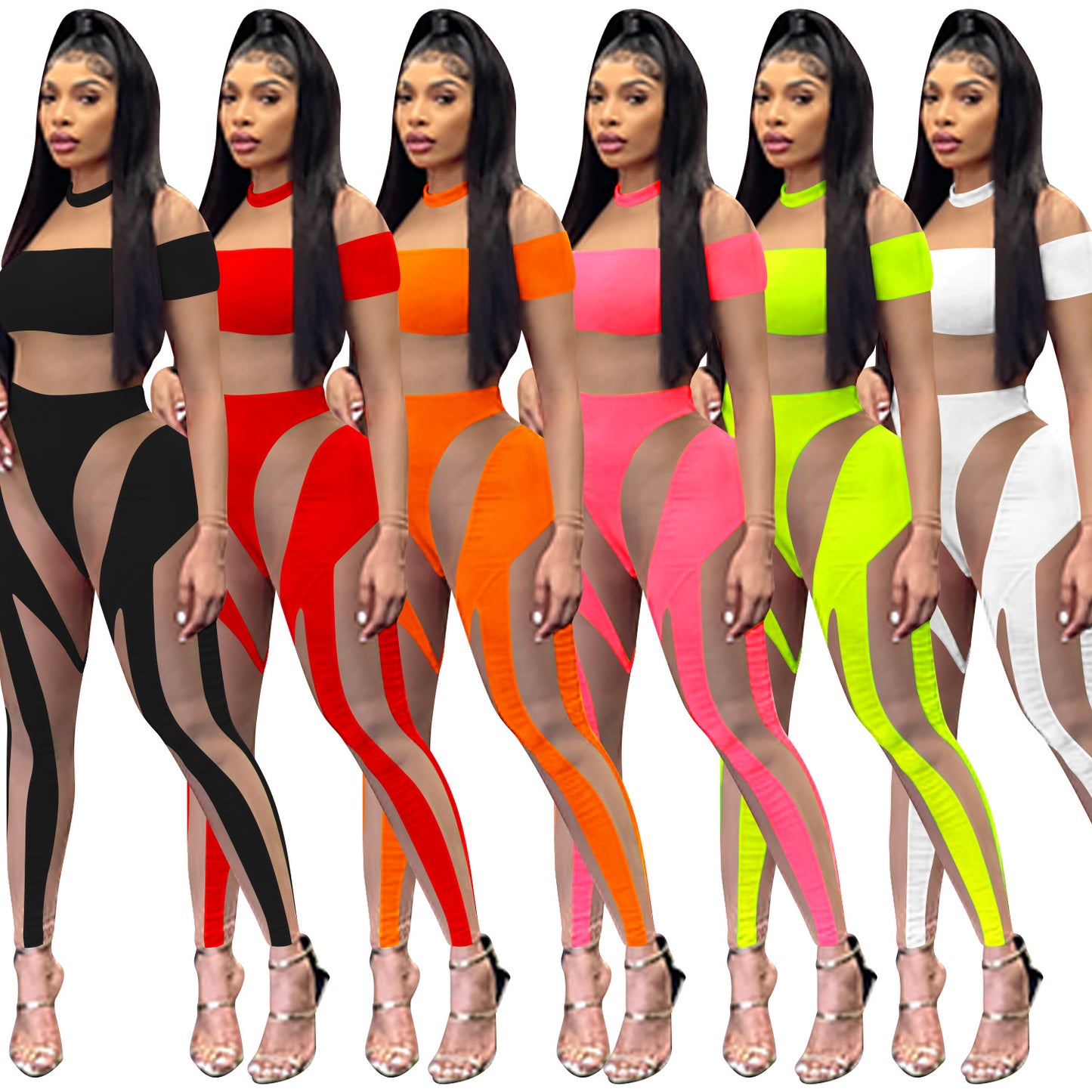 women's holiday party selfie sexy color block full length zipper see-through jumpsuits