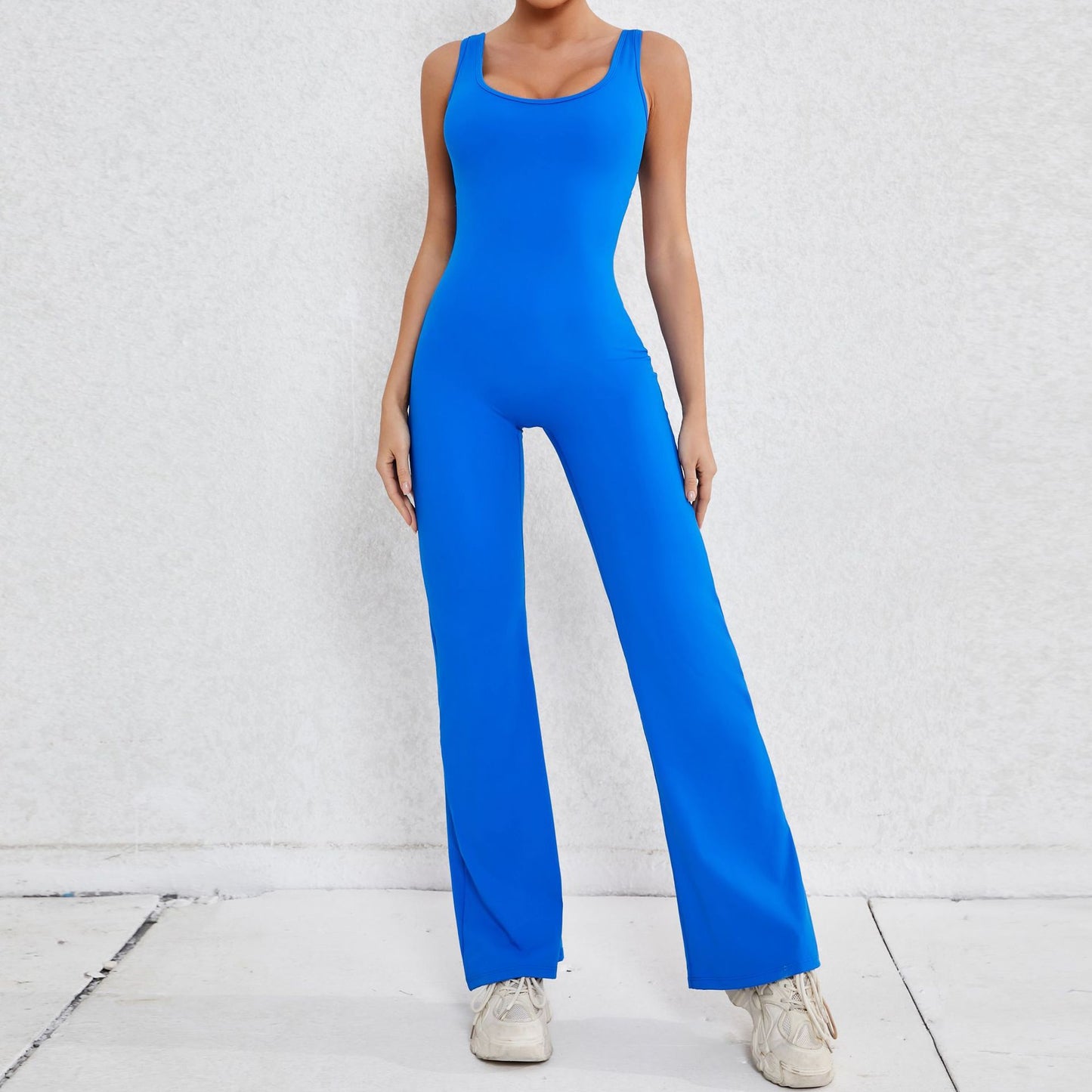 Simple Style Solid Color Nylon Cotton Blend Tracksuit Jumpsuits