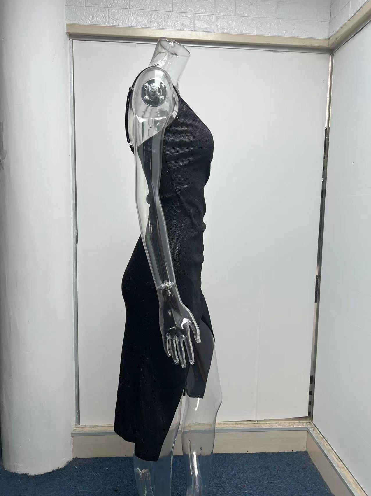 women's pencil skirt fashion v neck patchwork sleeveless solid color midi dress daily