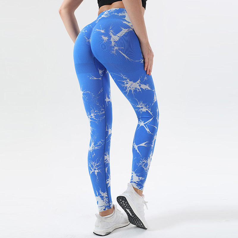 sports tie dye nylon active bottoms leggings