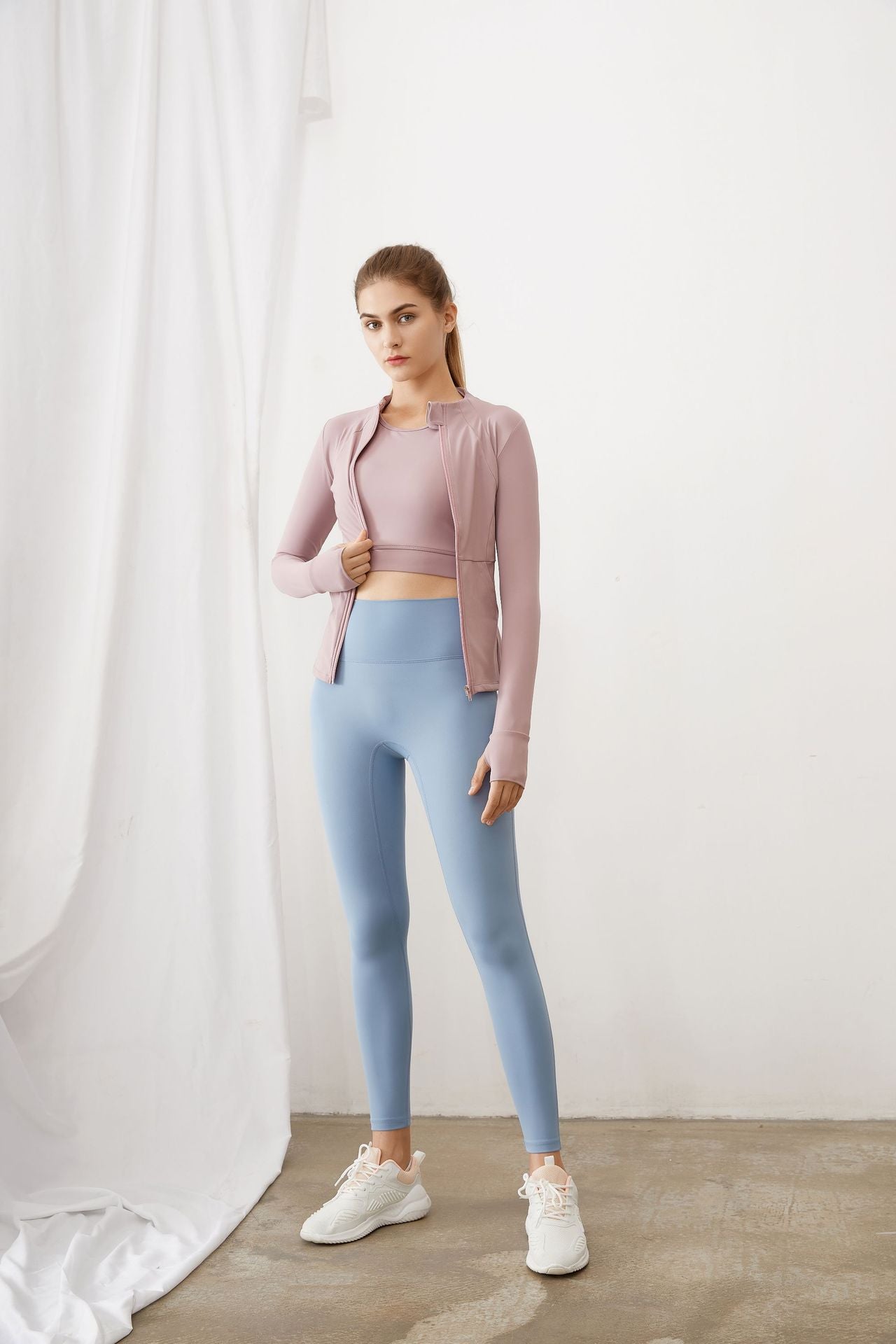 sports solid color nylon spandex round neck active tops vest