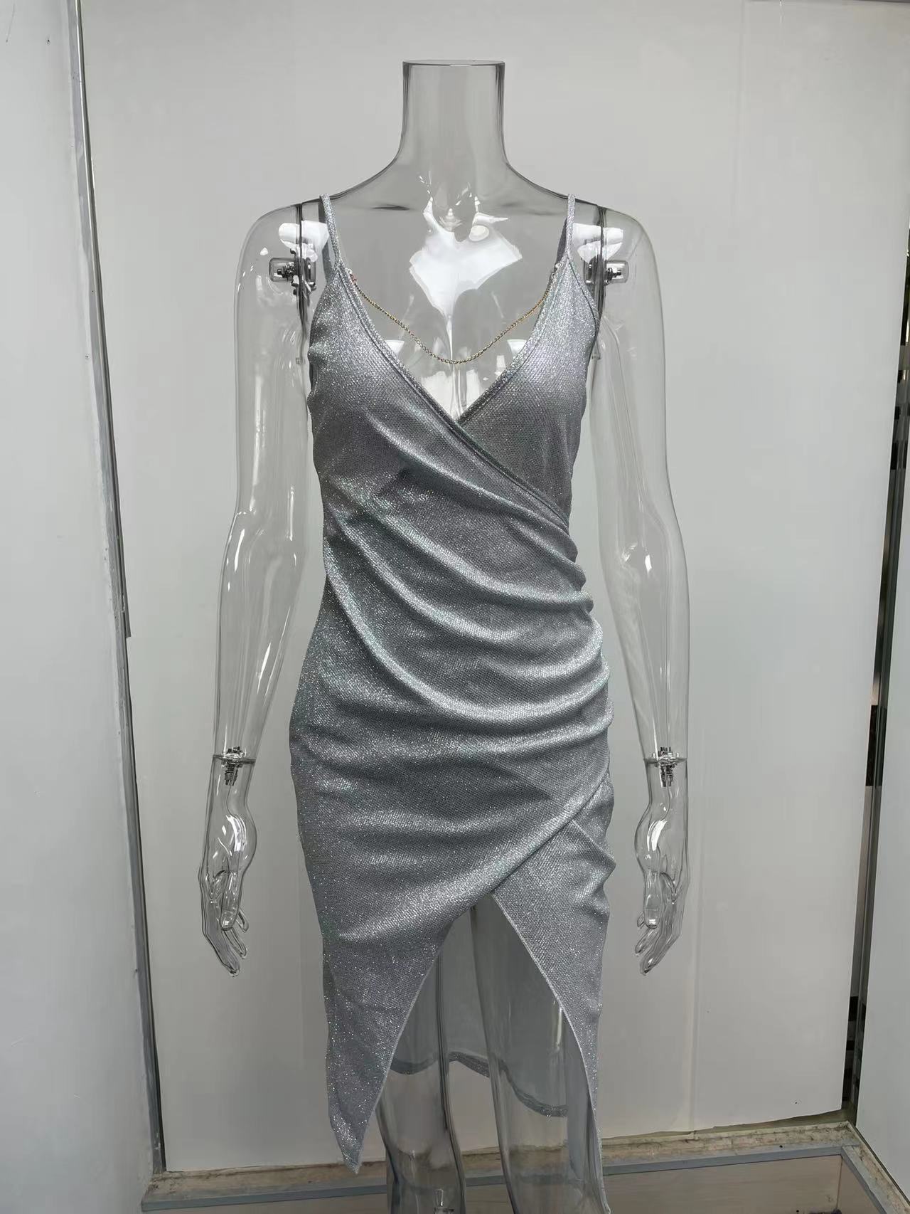 women's pencil skirt fashion v neck patchwork sleeveless solid color midi dress daily