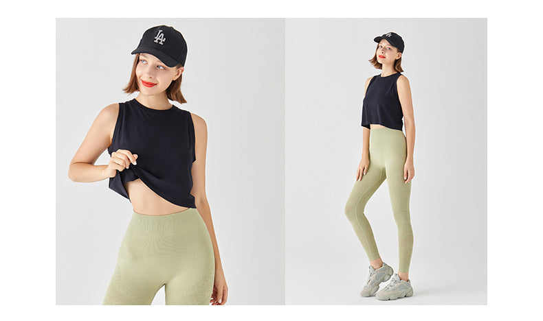 New Exercise Yoga Clothes Women's Quick-Drying Loose Top Versatile Casual Blouse Sweat-Absorbent Breathable T-shirt Thin Spring and Summer