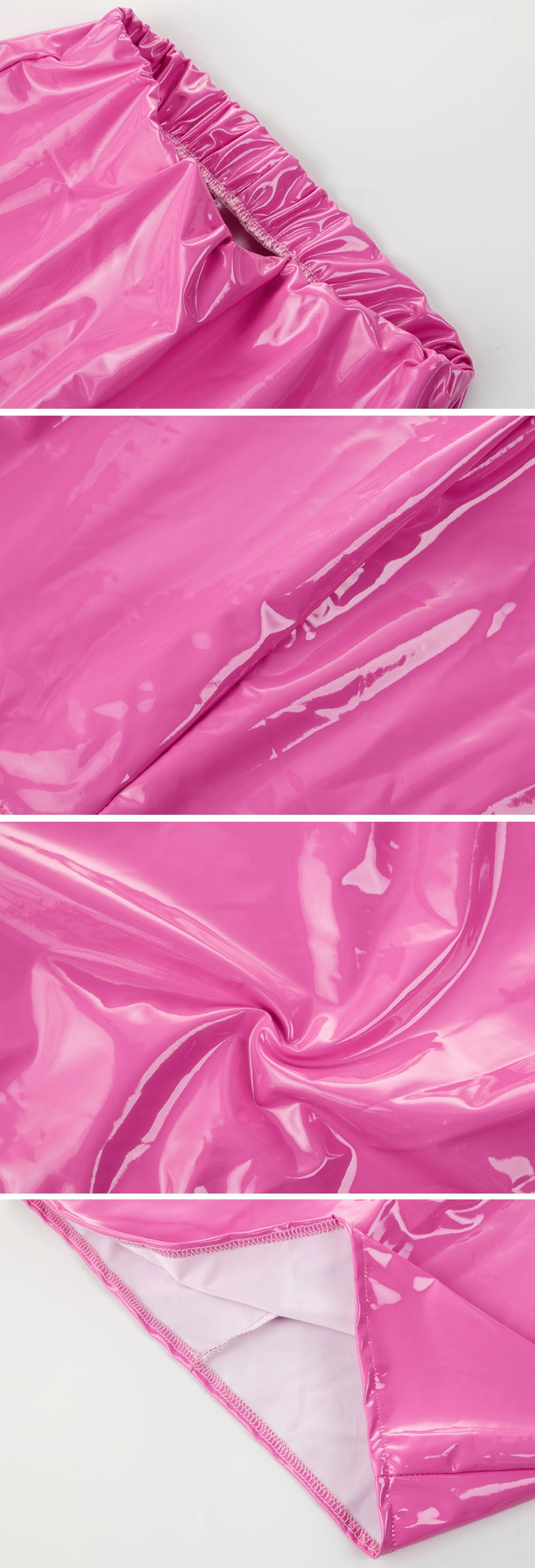 summer spring autumn retro solid color pu spandex polyester maxi long dress skirts