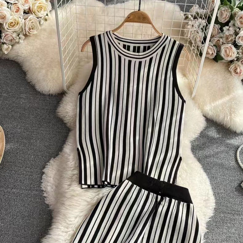Daily Women's Casual Stripe Polyester Pants Sets Pants Sets