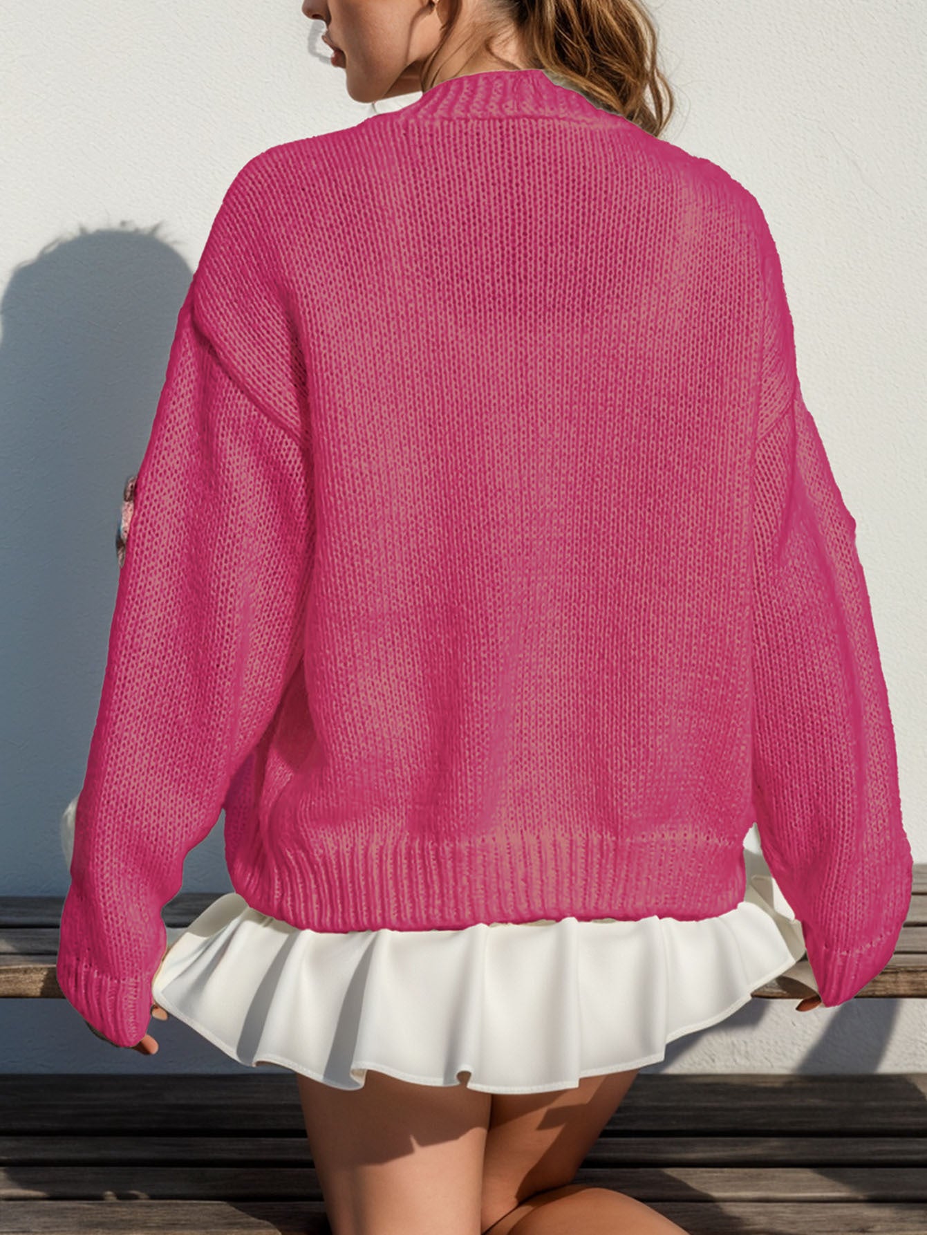 Women's Cardigan Long Sleeve Sweaters & Cardigans Elegant Flower