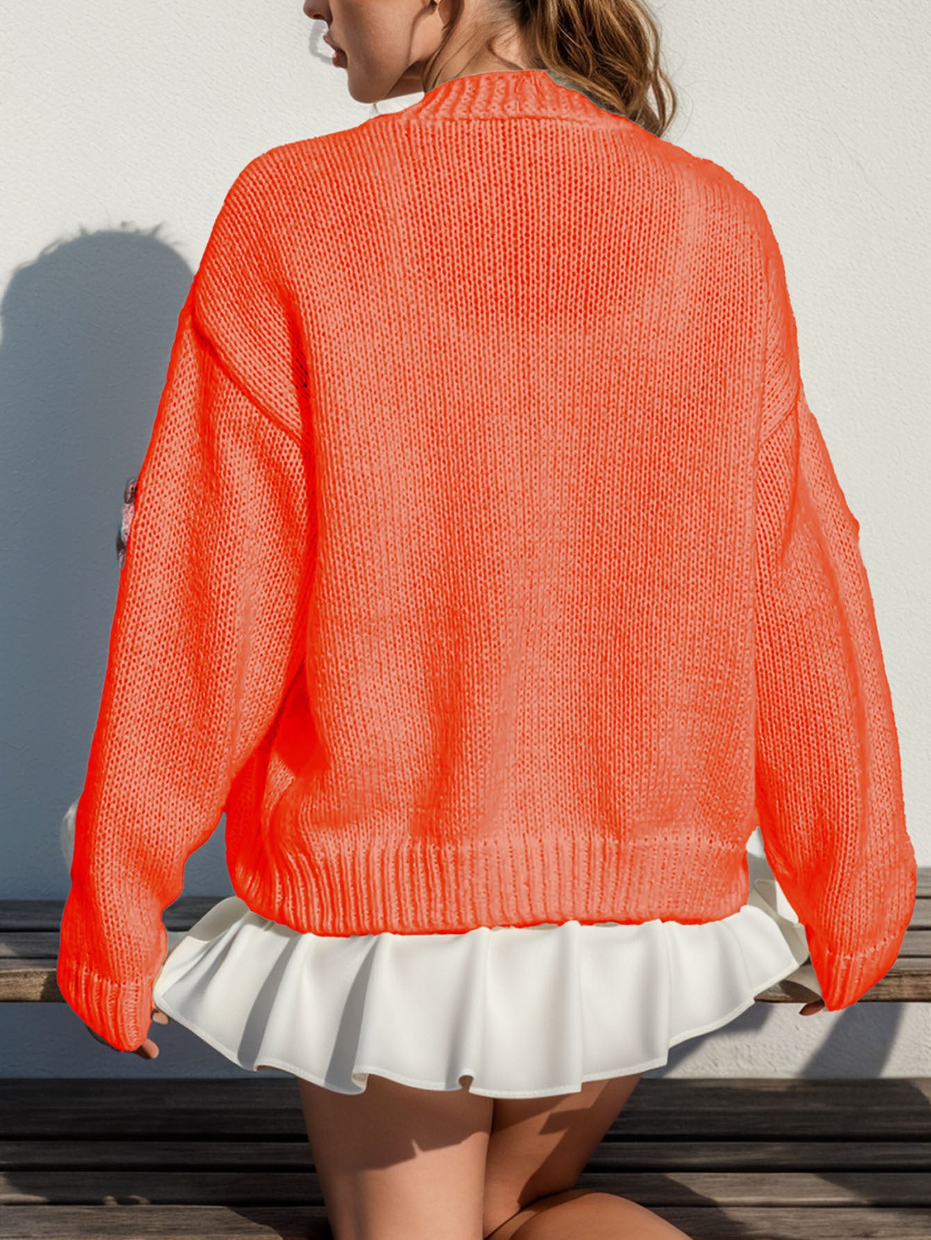 Women's Cardigan Long Sleeve Sweaters & Cardigans Elegant Flower