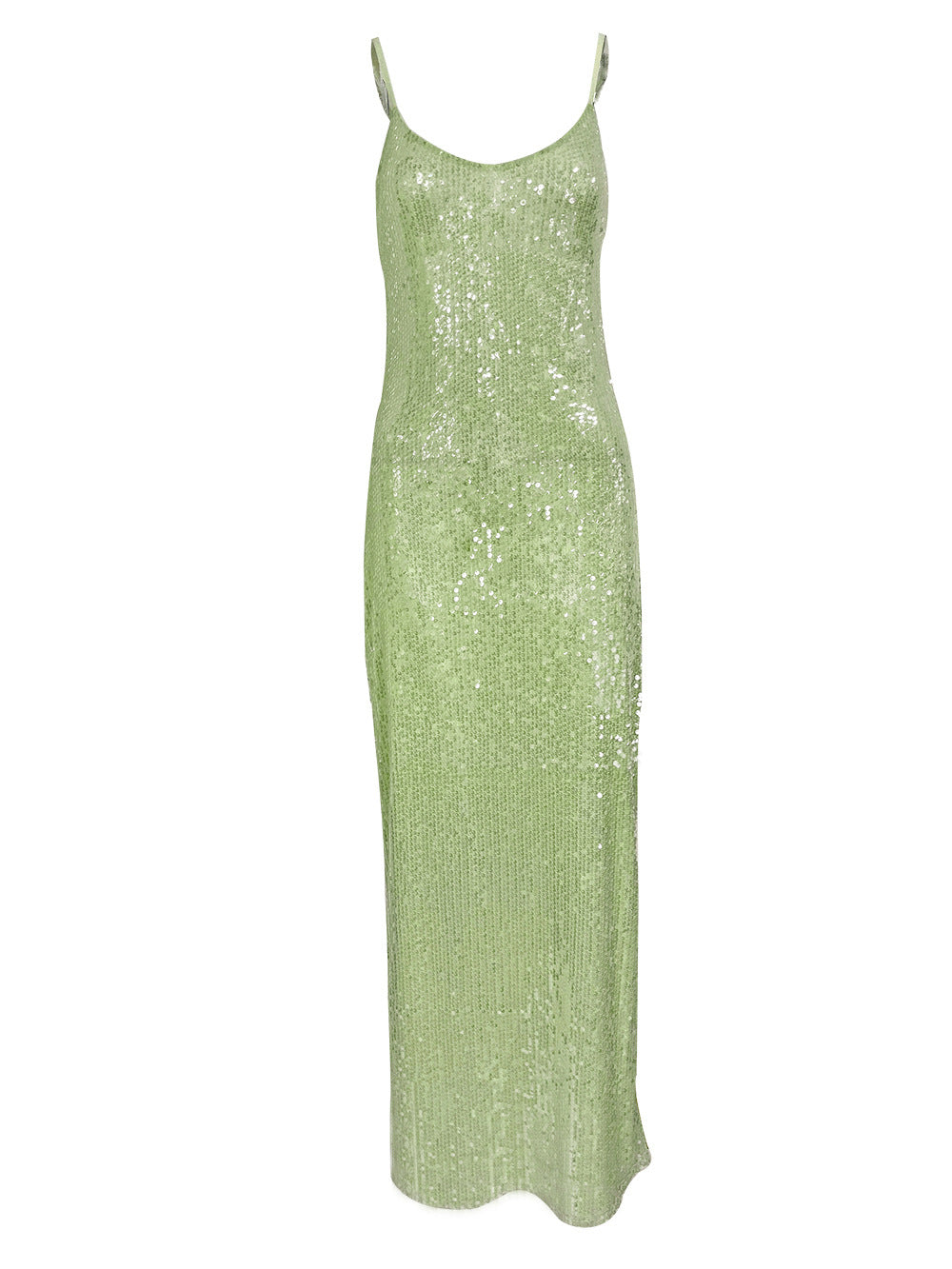 Women's Party Dress Elegant Sexy Strap Deep U Sequins Sleeveless Solid Color Maxi Long Dress Holiday Cocktail Party