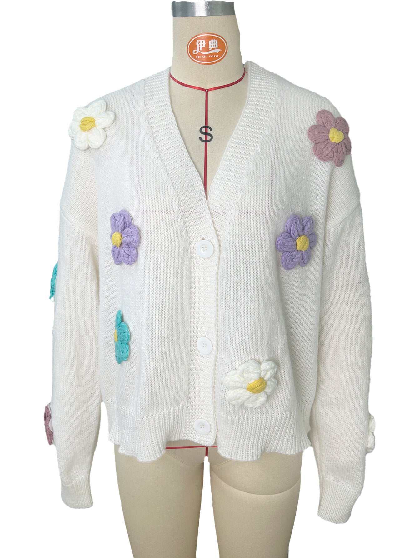 Women's Cardigan Long Sleeve Sweaters & Cardigans Elegant Flower
