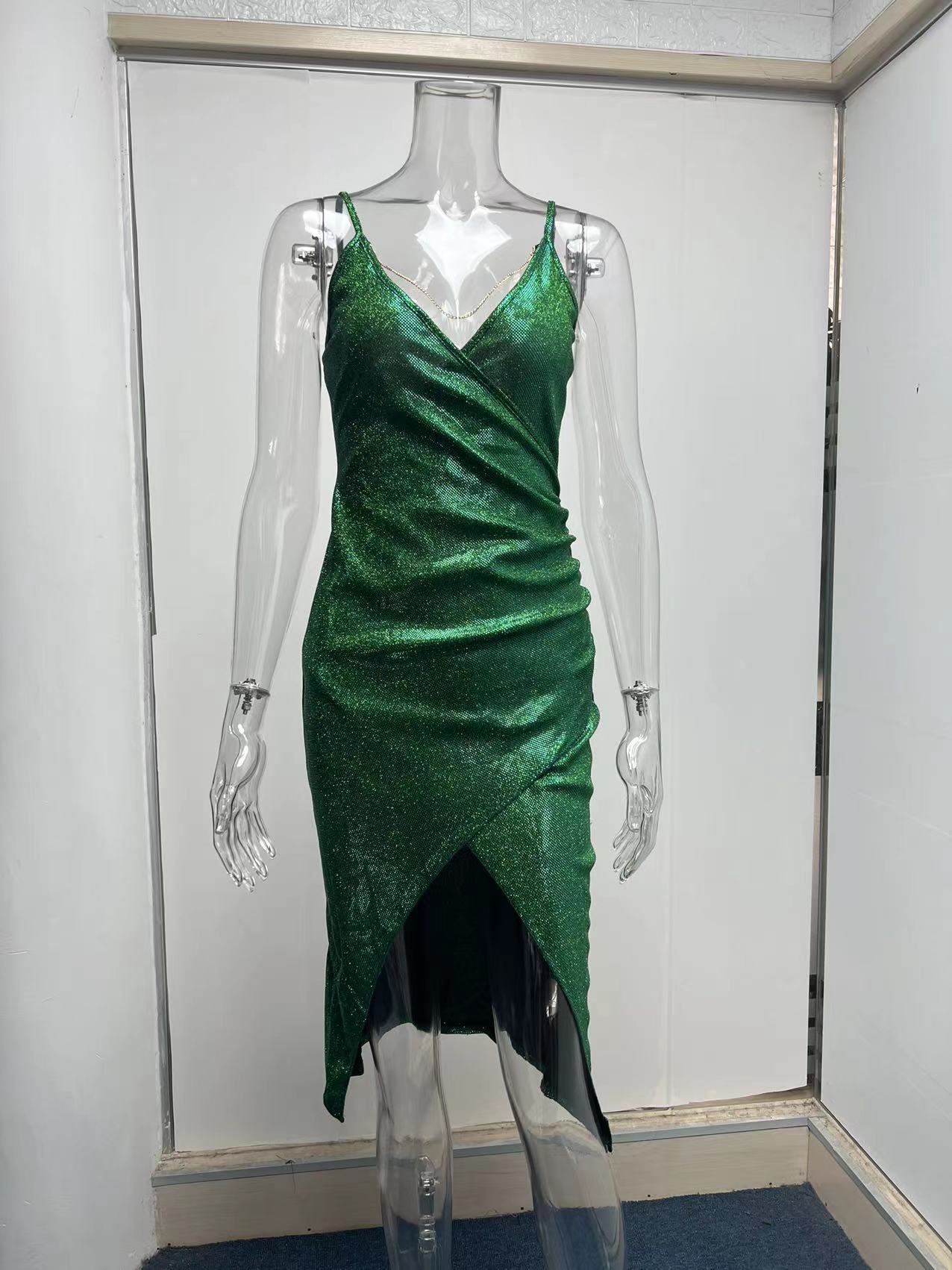 women's pencil skirt fashion v neck patchwork sleeveless solid color midi dress daily