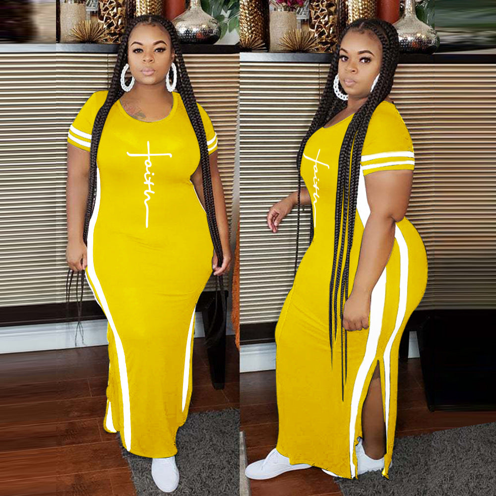 sheath dress commute round neck patchwork short sleeve color block midi dress holiday