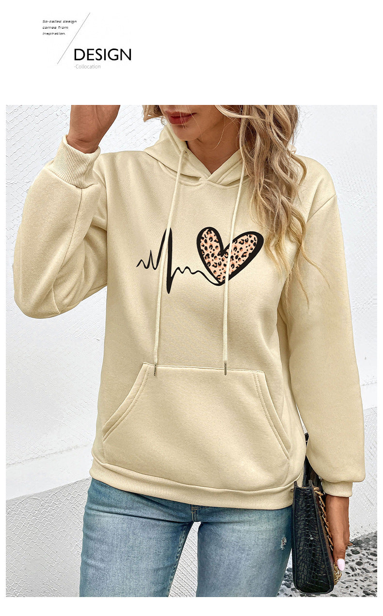 Hoodies & Sweatshirts Long Sleeve Casual Heart Shape