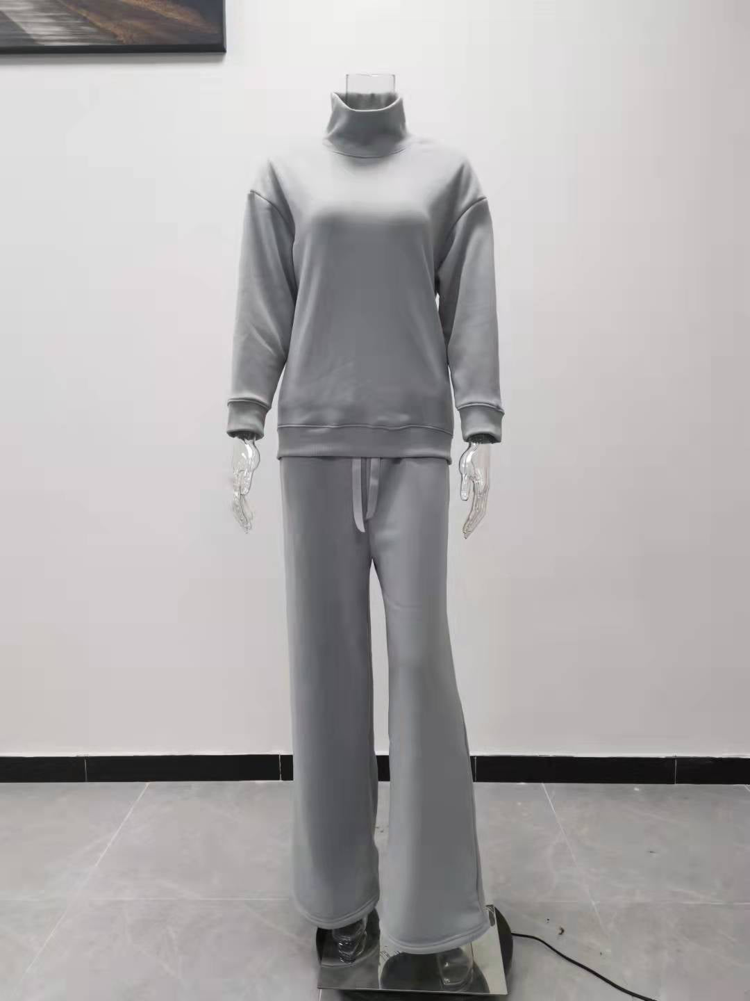 women's casual solid color cotton blend spandex pants sets