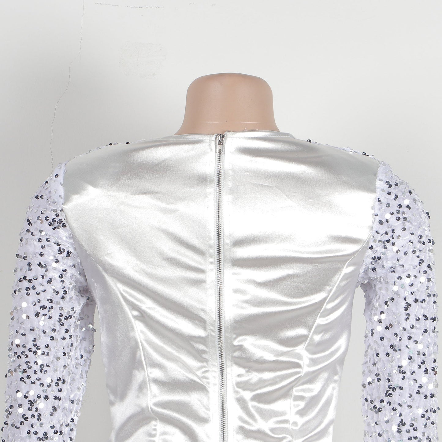 women's sheath dress party dress elegant collarless sequins long sleeve solid color above knee banquet party