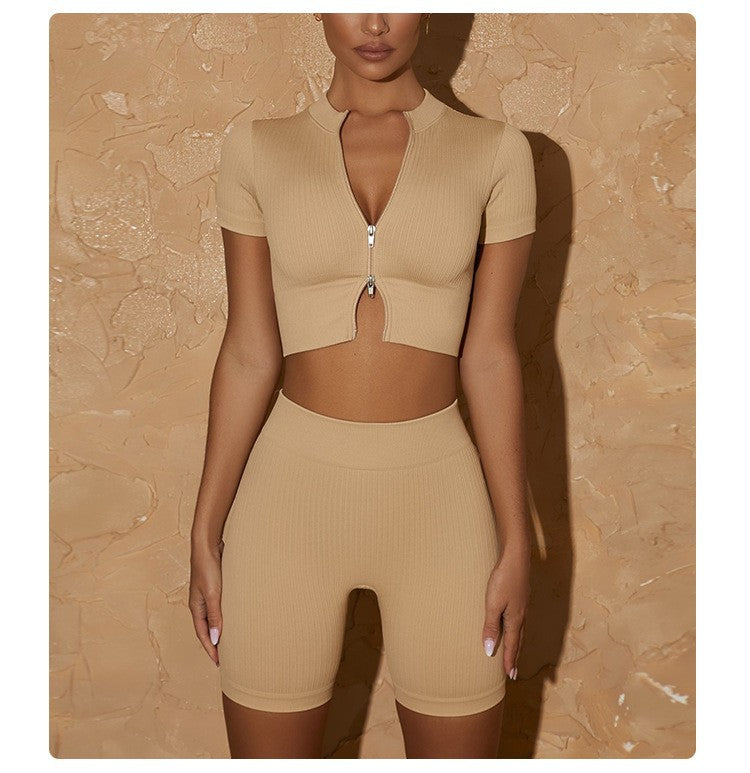 sports solid color nylon tracksuit t-shirt tops vest jogger pants