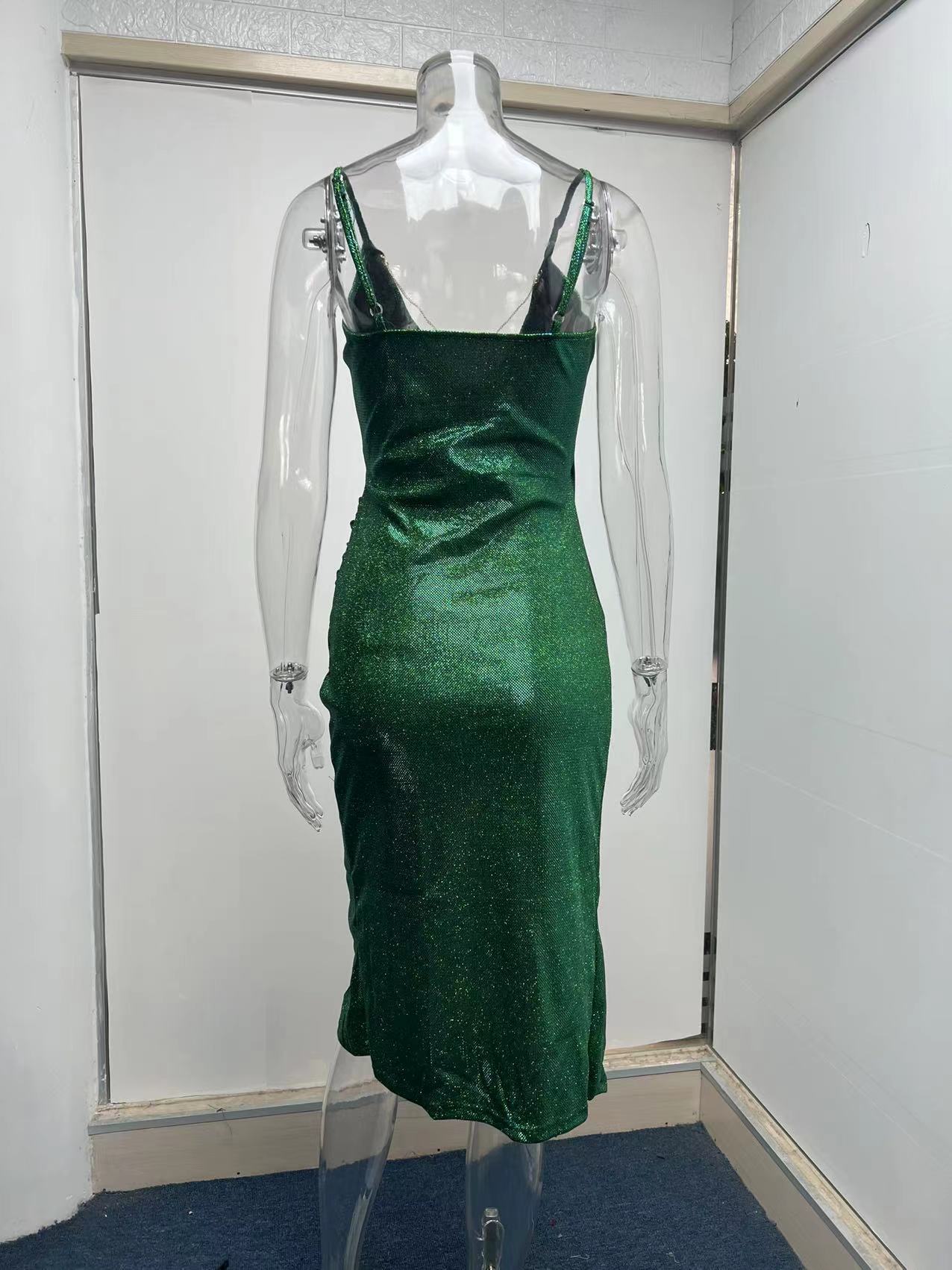 women's pencil skirt fashion v neck patchwork sleeveless solid color midi dress daily