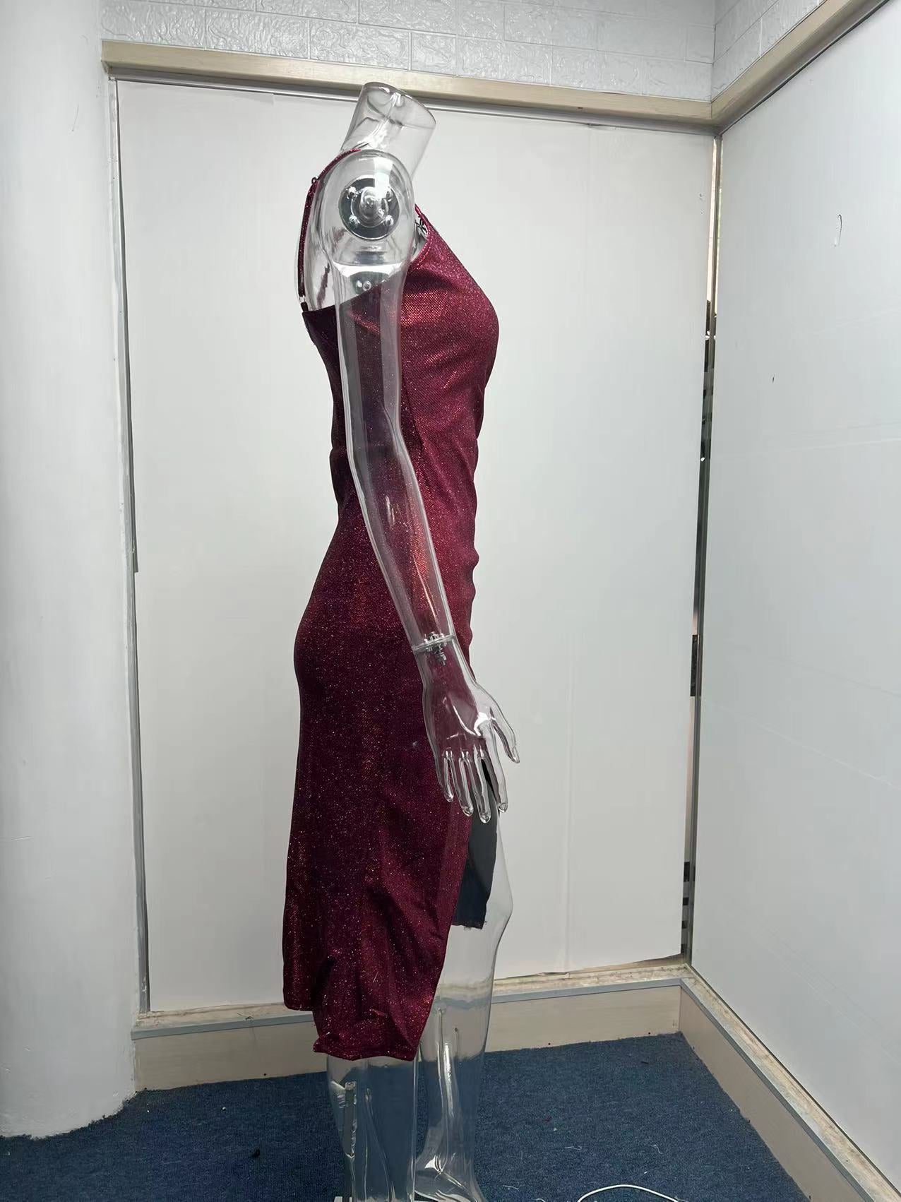 women's pencil skirt fashion v neck patchwork sleeveless solid color midi dress daily