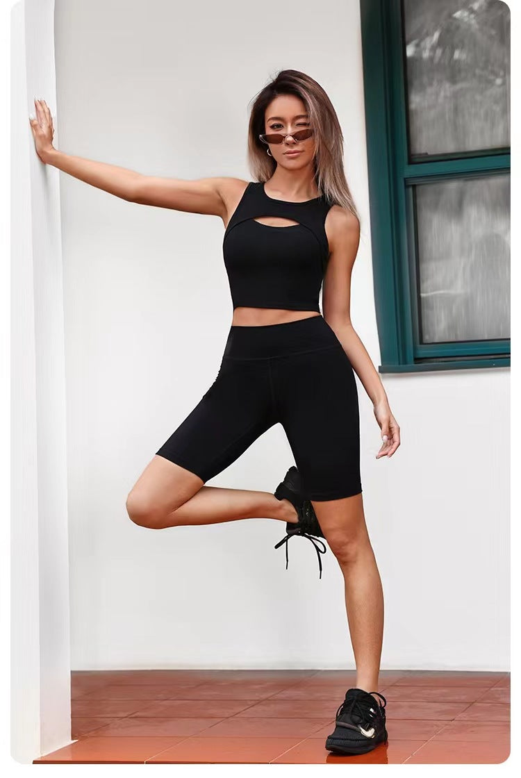 Women's Simple Style Solid Color Nylon U Neck Active Tops Vest