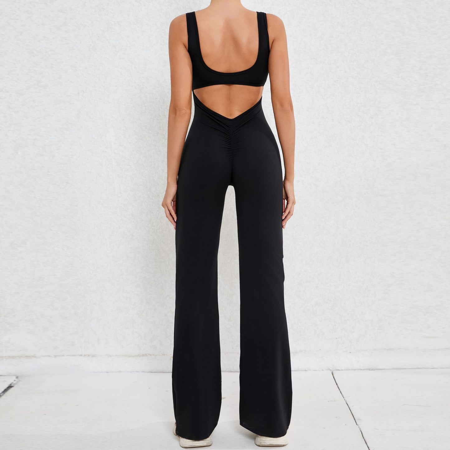 Simple Style Solid Color Nylon Cotton Blend Tracksuit Jumpsuits
