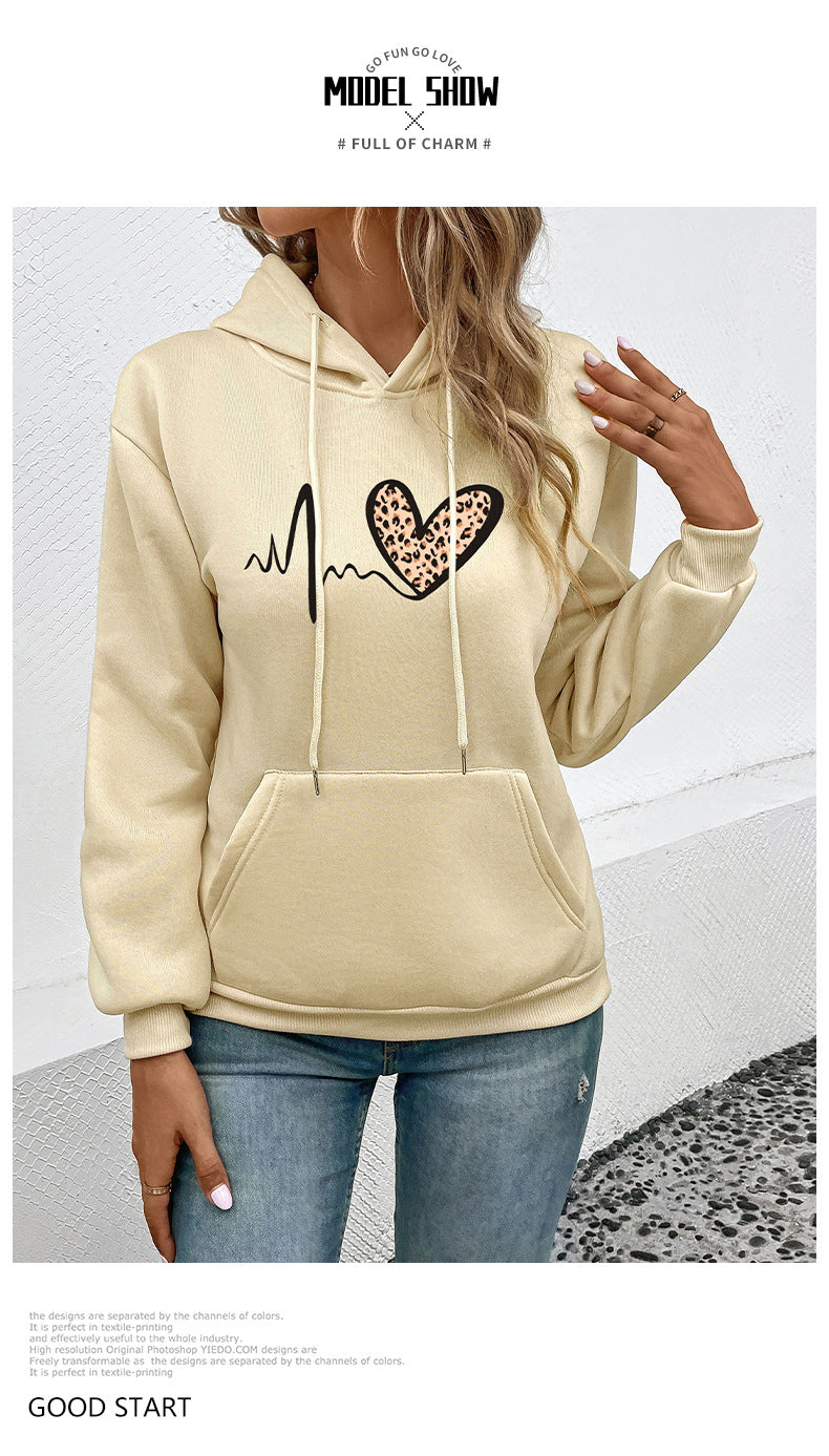 Hoodies & Sweatshirts Long Sleeve Casual Heart Shape
