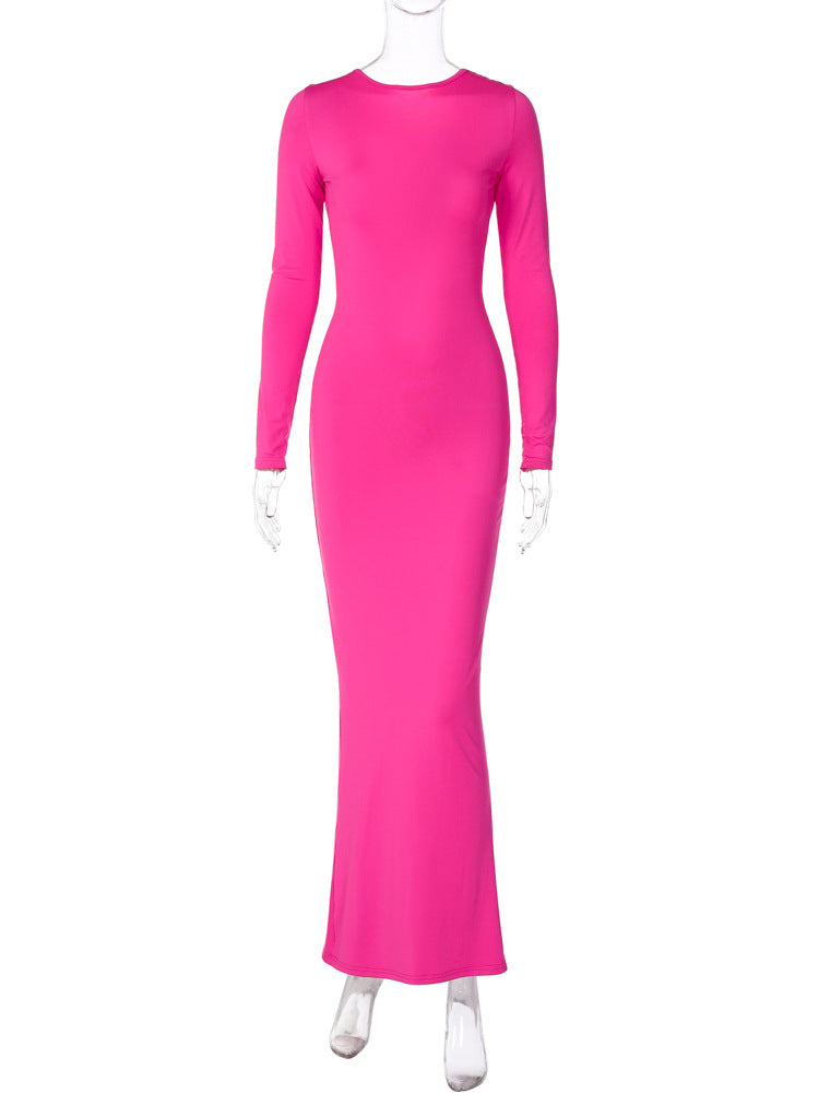 women's regular dress elegant v neck pleated long sleeve solid color maxi long dress daily