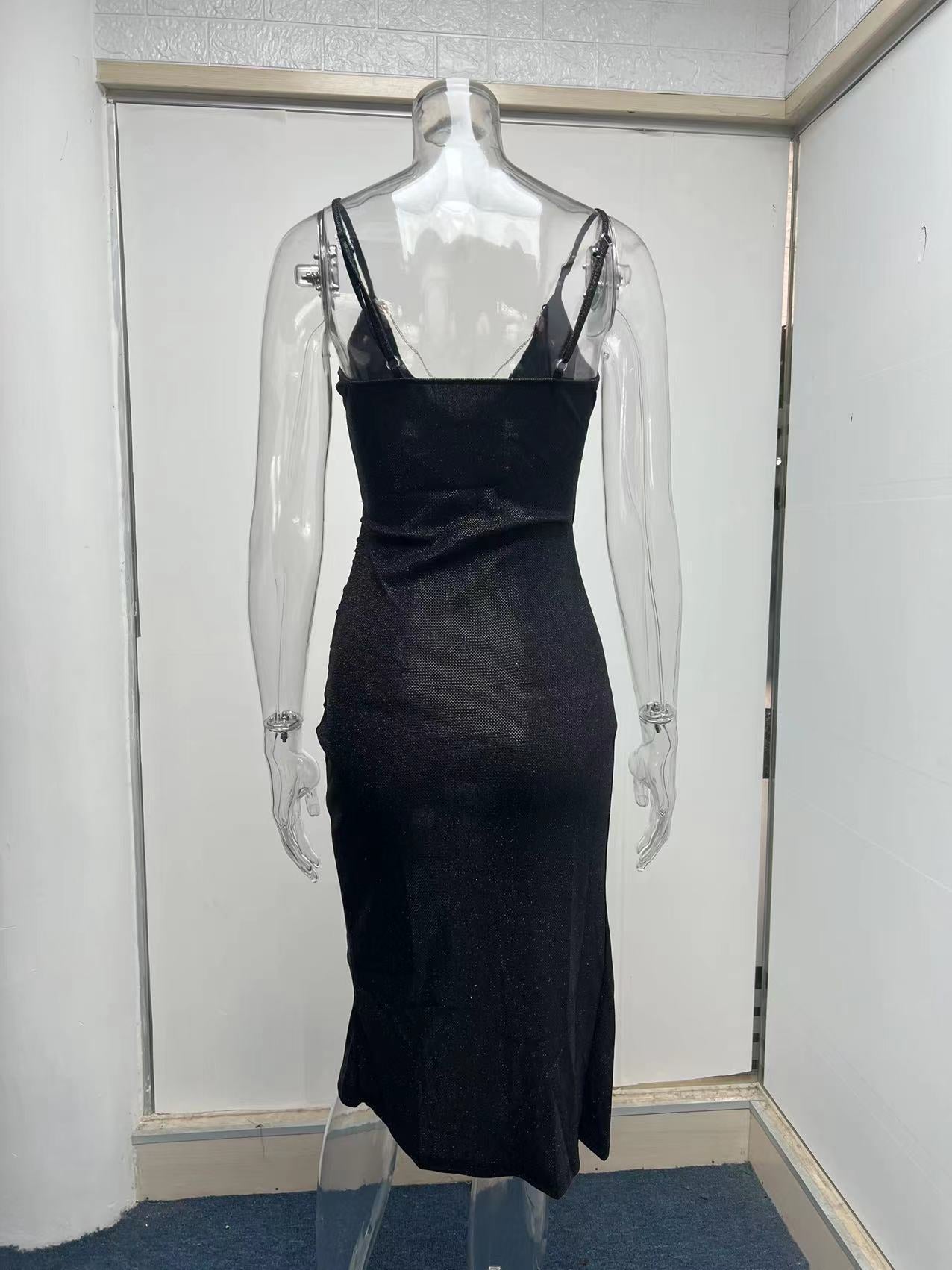 women's pencil skirt fashion v neck patchwork sleeveless solid color midi dress daily