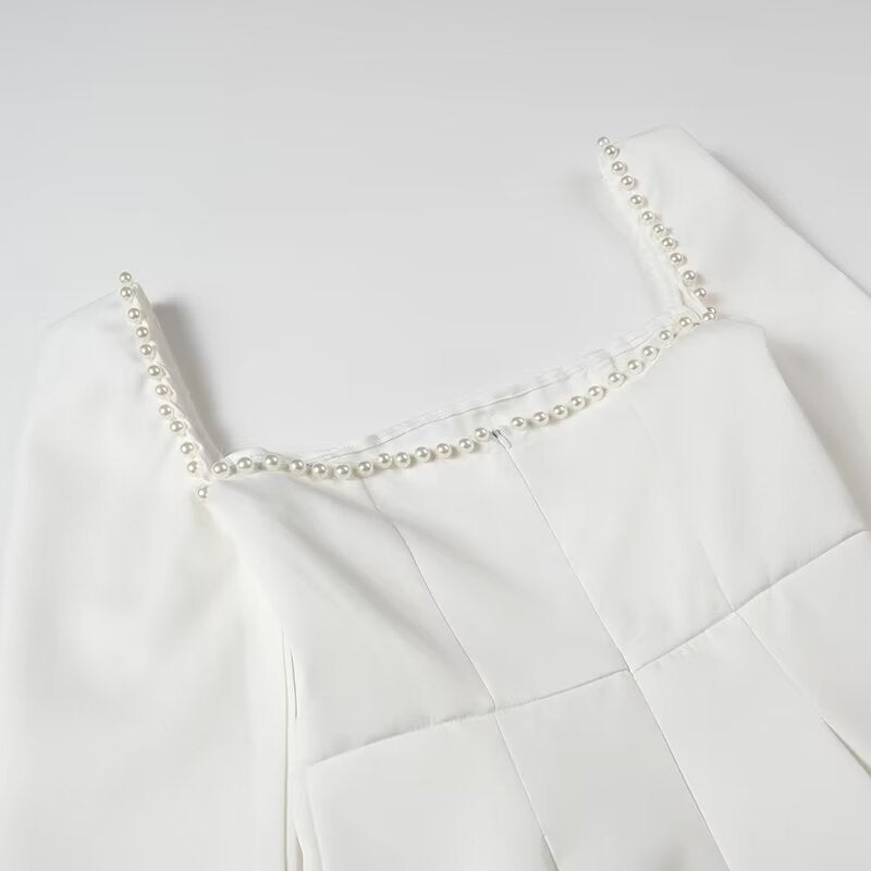 Women's Sheath Dress Elegant Square Neck Long Sleeve Round Dots Above Knee Holiday Daily